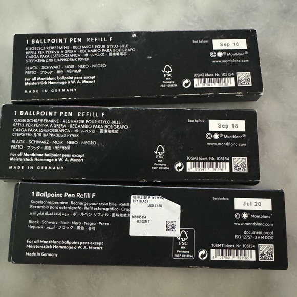 montblanc rollerball refill “fine” mystery black 3 Boxes - “expired” But Work - Picture 5 of 5